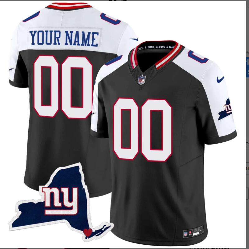 Men 2024 Nike NFL New York Giants  New York State Map Patch Limited Custom Jersey V2->customized nfl jersey->Custom Jersey